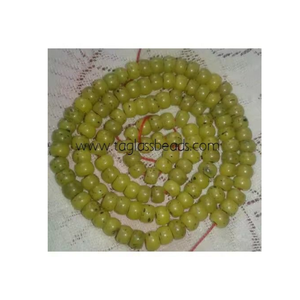 Cuentas de Vidrio Verde Lima Hechas a Mano con Diseño de Puntos, Cuentas Sueltas Rústicas para Diseñadores de Joyería Étnica, Venta al Por Mayor, Exportador Indio - Product Image 1