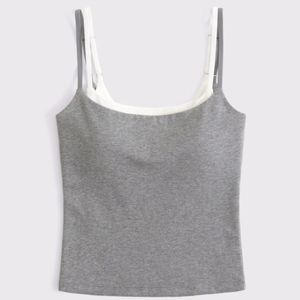 Custom Womens Double Layer Crop Tank <b>Top</b> Adjustable Straps Knitted Striped Slim Fit Casual Gym Activewear Wholesale OEM - Product Image 1