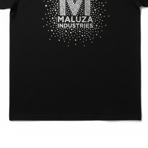 เสื้อยืดพิมพ์ลายพลอยเทียมสำหรับมืออาชีพเสื้อยืดผ้าฝ้ายเนื้อนุ่มใส่สบายโลโก้คริสตัลระยิบระยับ - Product Image 3