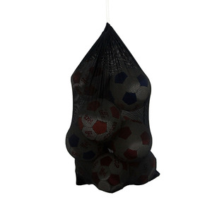 Sac de rangement pour ballons de sport en maille noire TSFI TSF-BC12, organisateur d'équipement à cordon, durable, grande capacité, toile, entraînement de football - Product Image 1