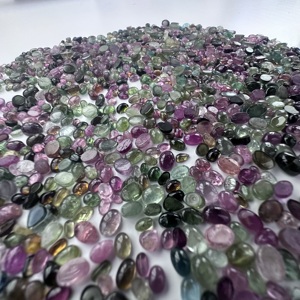 Lote de Gemas de Turmalina Natural Multicolor, Calidad AAA, Cabujón Pulido, Forma Redonda, Ovalada, Pera, Marquesa, de 4mm a 10mm, Piedras Sueltas - Product Image 2