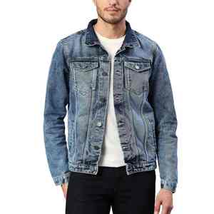 Veste en jean bleu vintage de haute qualité pour homme, coupe ajustée, style classique, veste en jean décontractée, vêtement d'extérieur en coton, streetwear pour homme - Product Image 1