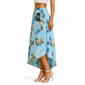 100% Cotton Women Hawaiian Luau Skirt Tropical Aloha Floral Custom Lightweight Breathable Autumn Beach Party Island Style - Product Image 2
