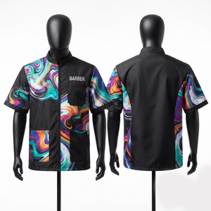 Chaqueta de Barbero Unisex Premium de 180 GSM, Poliéster y Spandex, Negra, con Panel Princess, Sin Mangas, Bordado Personalizado, Transpirable - Product Image 1