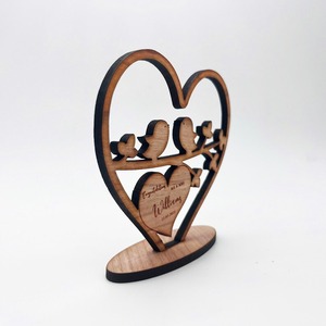 Figura Decorativa de Corazones Románticos en Forma de Doble Corazón con Base de Madera, Decoración para el Hogar y el Dormitorio, Regalo de Amor para Parejas - Product Image 2