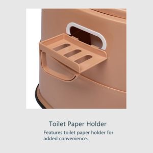 WC portatile marrone con tappetino antiscivolo - Product Image 6