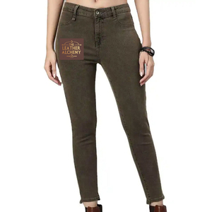 Jeans de Mezclilla Rectos para Mujer, Transpirables y a la Moda, de Alta Calidad, Largos, Color Personalizado, Pantalones Casuales - Product Image 1
