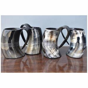 Chope à boire authentique en corne de Viking Skal Horn, chope de guerrier Viking, chope à bière haut de gamme pour bière, miad, vin, whisky, café - Product Image 1