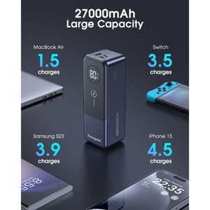 27000mAh ad alta capacità 120W PD ricarica rapida USB C 3 porta Power Bank batteria per telefoni cellulari tablet portatili - Product Image 6