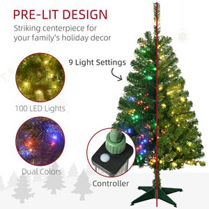 Sapins de Noël artificiels de 4 pieds avec lumières LED blanc chaud ou colorées, ouverture automatique, installation facile - Product Image 4