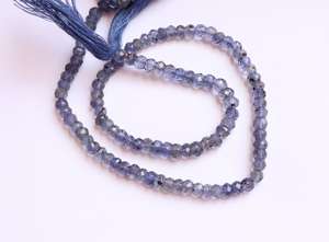 Cuentas facetadas de iolita AAA de 4-4.5 mm, cuentas de iolita facetadas de 13 pulgadas, cuentas sueltas de iolita natural para la fabricación de joyería. - Product Image 6