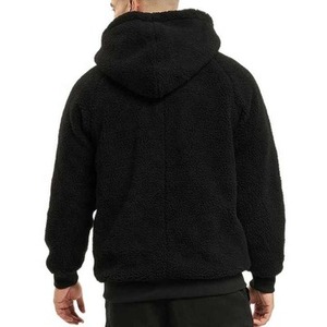 Manteau polaire d'hiver avec capuche, en tissu polaire Sherpa super doux, teint sur une seule face, sans fermeture éclair, pour homme - Product Image 5
