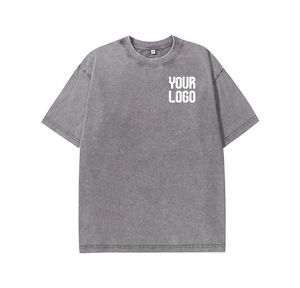 T-shirt vintage personnalisé pour homme, coupe oversize, épaules tombantes, style Harajuku, coton lourd 100%, streetwear, hip hop, t-shirts lavés - Product Image 3