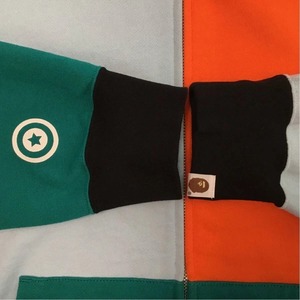 Sudadera con capucha extragrande de algodón 100% de secado rápido, estilo streetwear unisex, con cremallera, manga raglán, patchwork y cuello alto. - Product Image 5