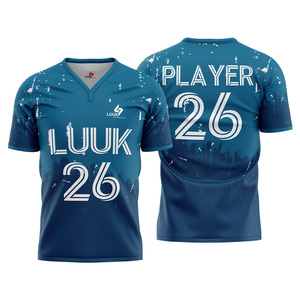 Custom Men's Short Sleeve Football <b>Soccer</b> Uniform Jerseys Plus Size Classic Pattern Breathable 100% Polyester Sport Jersey - Product Image 4