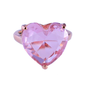 S925 Sterling <b>Silver</b> Heart Cut Morganite Gemstone <b>Ring</b> Rose Gold Plated Romantic Gemstone Fine <b>Ring</b> For Women Engagement Stylish - Product Image 1