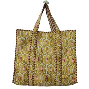 Quilted Women's Cotton Tote Bag Unique Fabric <b>Vintage</b> <b>Handbag</b> Trendy Fashion Shoulder Bag Purse Stylish Handmade Handcrafted - Product Image 1