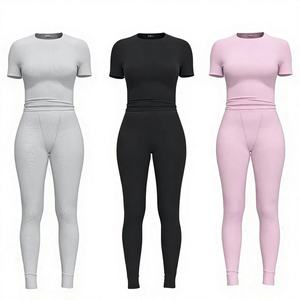 Custom High Quality Women's Fashion Tracksuit <b>White</b> Cotton Distressed Cropped Hoodie and Sweatpants for Women <b>Sets</b> - Product Image 2