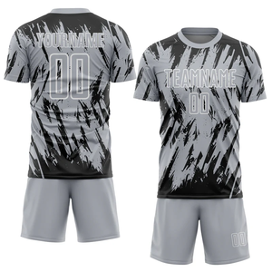 Tenues de football personnalisées en gros, impression par transfert thermique, ensemble de maillots de football unisexe, short à bretelles réglables, séchage rapide, respirant - Product Image 4