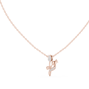 Colgante de diamante cultivado en laboratorio TWILIGHT BLOOM, engastado en oro rosa macizo de 18 quilates, para fiesta de compromiso, regalo de San Valentín, evento glamuroso, uso diario. - Product Image 1