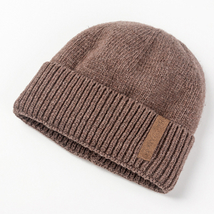 oem personalize adult knit beanies wholesale custom embroidered logo 100% acrylic warm winter <b>hat</b> manufacturer - Product Image 4