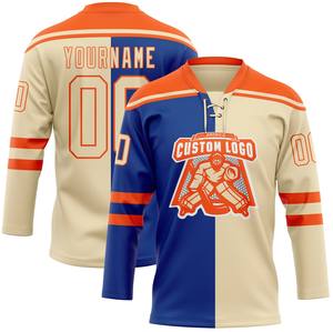 Maillot de hockey sur glace personnalisé avec col lacé – Uniforme d'équipe respirant par sublimation avec nom et numéro - Product Image 2