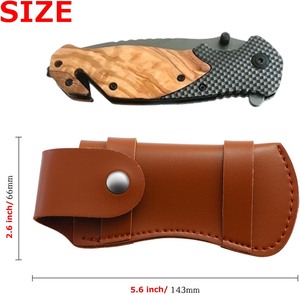 Handmade Leather Pouch For Folding Knives Premium Genuine Leather <b>Belt</b> Sheath Durable Knife Holder Protective Carry Case - Product Image 3