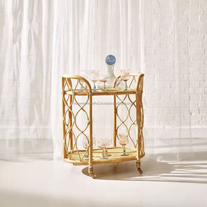 Proveedor de carrito de mimbre hecho a mano natural, carrito de almacenamiento decorativo respetuoso con el medio ambiente, regalo listo ligero de Vietnam - Product Image 3