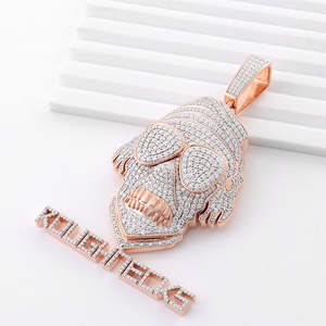 Colgante de Calavera 3D con Certificados IGI, Colgante de Diamante Moissanita, Colgante de Oro Sólido de 10k, Colgante Chapado en Oro Rosa, Joyería Hip Hop para Hombres - Product Image 4