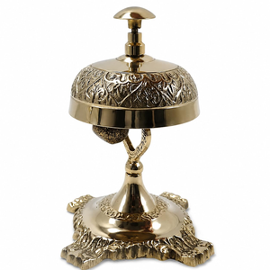 Campana de Mesa de Latón para Recepción, Hotel, Spa, Restaurante y Decoración del Hogar, Campana de Servicio Vintage para Escritorio, Oficina y Mostrador - Product Image 2