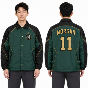 เสื้อโค้ช Sideline รุ่นคลาสสิคสไตล์โมเดิร์นคัท แต่งสีตัดกัน ขอบแต่งแถบ  แบบพับเก็บได้ ทนทานต่อสภาพอากาศ เหมาะสำหรับสั่งซื้อเป็นชุดทีม ชุดทำงาน ชุดวอร์มอัพ - Product Image 2