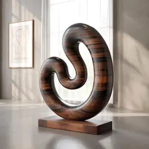 Escultura étnica de madera para decoración del hogar, pieza de arte tallada tradicional para decoración de mesa de sala de estar, cultural - Product Image 2