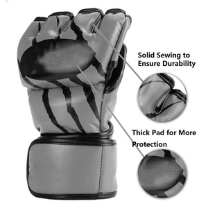 Gants de boxe en cuir pour adultes, gants d'entraînement MMA, sangle de poignet réglable, équipement d'arts martiaux antidérapant - Product Image 3