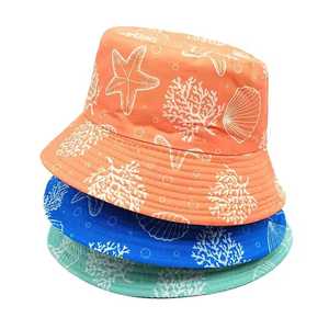 Unisex Bucket <b>Hat</b> Cotton Canvas Sea Pattern Casual Spring Summer Beach <b>Hat</b> 56-58CM - Product Image 5