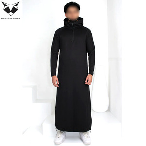 เสื้อผ้าอิสลามชายมีฮู้ด jubba มีฮู้ดลำลองผ้าระบายอากาศได้ดีสวมใส่ทุกวันผ้าโพลีเอสเตอร์แบบดั้งเดิมทันสมัย - Product Image 4