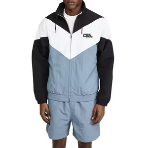 Athletic Windbreaker <b>Short</b> Set Men Lightweight Breathable Quick Dry Workout Running Two Piece Outfit - Product Image 1