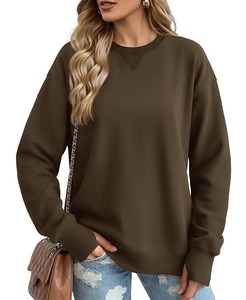 Sudadera de Algodón para Mujer, de Lujo, Manga Larga, Cuello Redondo, Hombros Caídos, Color Sólido, Cómoda, Talla Grande, del Mejor Precio, de Bangladesh - Product Image 4