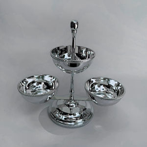 ขาตั้งเค้กชุบเงินสำหรับใส่คุกกี้ ช็อกโกแลต ถ้วยโชว์ขนมหวานสุดหรูสำหรับงานปาร์ตี้ งานอีเว้นท์ บุฟเฟ่ต์ และการจัดเลี้ยงอย่างมีระดับ - Product Image 1