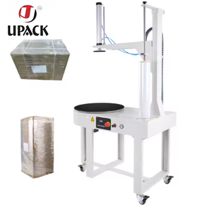 Máquina para envolver con film estirable de plástico para cajas de cartón y equipaje con mesa baja superior para envolver con film estirable. - Product Image 1