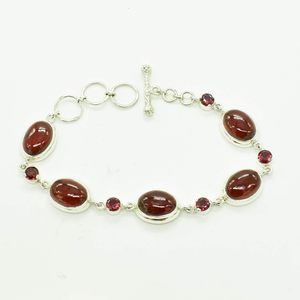 Wholesale New Arrival Top Amazing Quality <b>Red</b> Garnet Gemstone 925 Solid Sterling Silver <b>Bracelet</b> Handmade Fine Jewelry For Women - Product Image 2