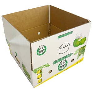 Boîte en carton ondulé écologique recyclé à 3 couches, pliable, de protection, avec logo personnalisé, pour noix de coco jeune et fraîche, rectangulaire, à fentes - Product Image 4