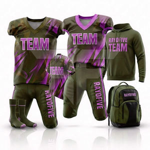 Conjunto de uniforme de fútbol americano completo, kit de equipo de malla, unisex, para adultos, manga corta, uniformes de fútbol americano reversibles para jóvenes - Product Image 4