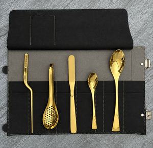 Ensemble professionnel de 8 ustensiles de cuisine de haute qualité en métal plaqué, manches en acier inoxydable, compatibles lave-vaisselle - Product Image 6