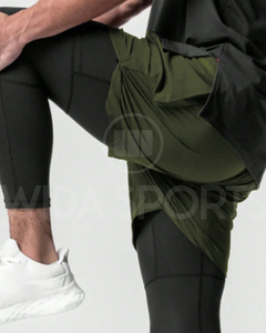 Shorts de sport 2 en 1 personnalisés avec leggings, shorts de course légers pour hommes - Product Image 3