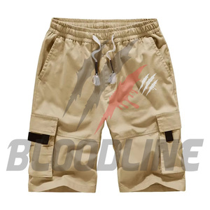 Shorts cargo pour hommes, taille moyenne, cordon de serrage, respirant, style décontracté, avec poches, motif imprimé, 5 couleurs, M-8XL - Product Image 5
