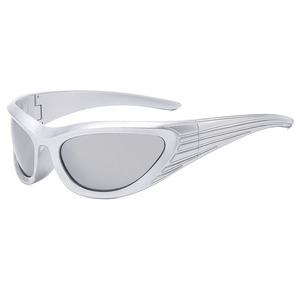 89238 New Trendy Personality Y2K Sports Cycling Shades Designer Custom Logo Round Frame Vintage Women Men UV400 <b>Sunglasses</b> 2024 - Product Image 6