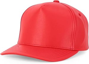 Wholesale <b>Plain</b> Pink Leather Baseball <b>Cap</b> Custom Embossed Logo Promotional Leather Hat Bulk Snapback <b>Cap</b> - Product Image 5