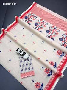 Fabricant indien de sarees en lin de haute qualité avec impression numérique, vêtements traditionnels indiens pour occasions spéciales, à prix de gros. - Product Image 6