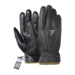 Gants d'hiver en cuir de vache véritable pour hommes, avec doublure en polaire, pour écran tactile, chauds, pour le cyclisme, usage quotidien - Product Image 5