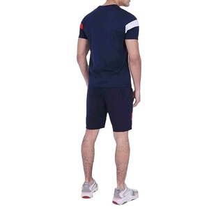 Cómodo algodón transpirable nuevo verano hombres 2 piezas conjunto deportivo traje de manga corta Camiseta y pantalones cortos conjunto doble 100% algodón - Product Image 6